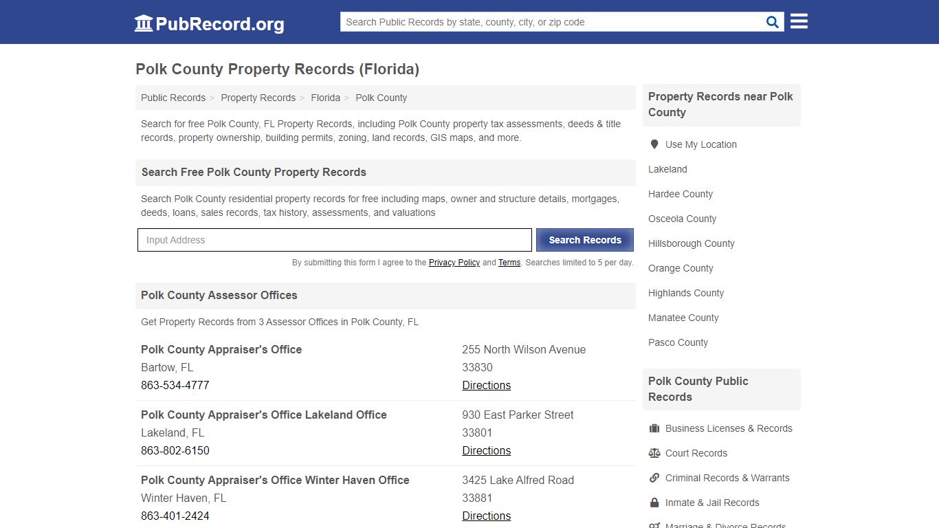 Polk County Property Records (Florida) - Public Record